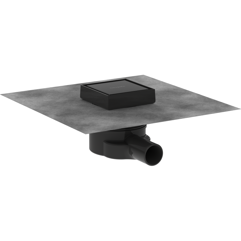 Kompletny odpływ punktowy 100/100, ruszt ozdobny/do wyłożenia płytkami Czarny Matowy RainDrain Point HANSGROHE 56247670