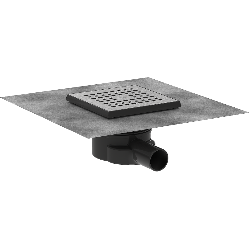 Kompletny odpływ punktowy 150/150, ruszt ozdobny Stal Szlachetna Szczotkowana RainDrain Point HANSGROHE 56248800