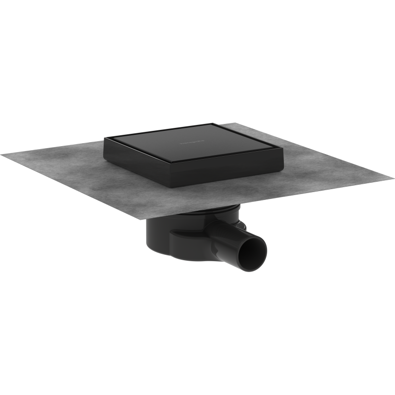 Kompletny odpływ punktowy 150/150, ruszt ozdobny/do wyłożenia płytkami Czarny Matowy RainDrain Point HANSGROHE 56249670