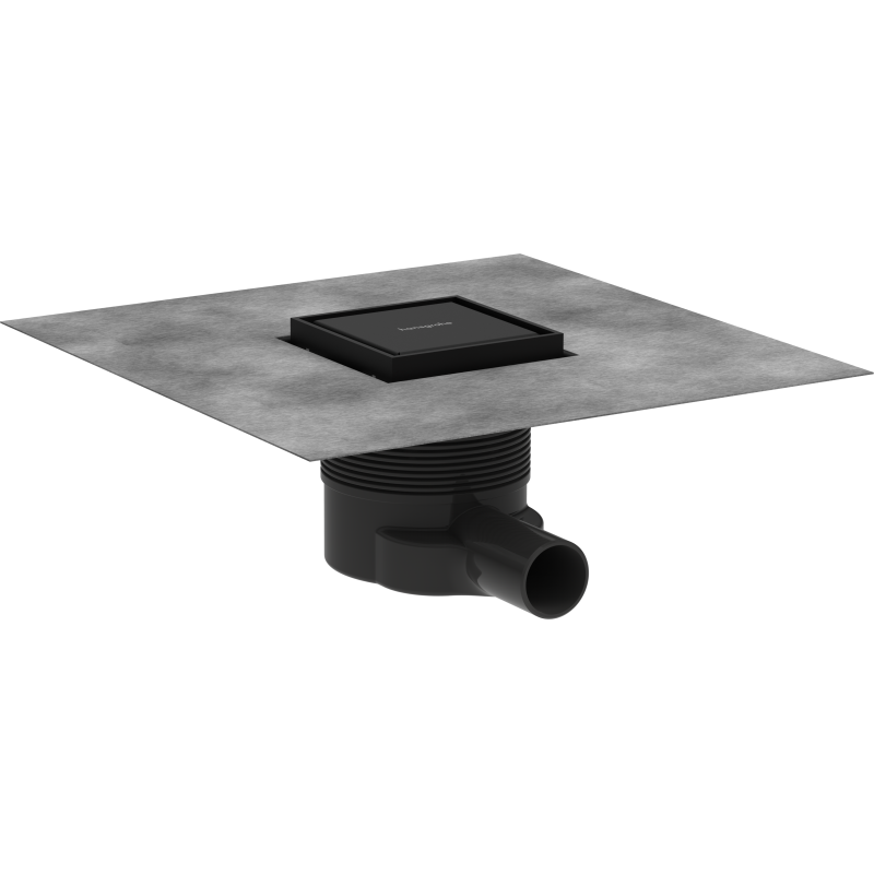 Kompletny odpływ punktowy 100/100, ruszt ozdobny/do wyłożenia płytkami Czarny Matowy RainDrain Brilliance HANSGROHE 56250670