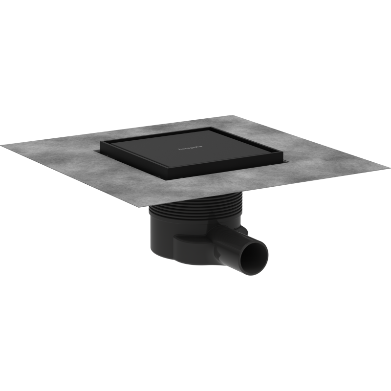 Kompletny odpływ punktowy 150/150, ruszt ozdobny/do wyłożenia płytkami Czarny Matowy RainDrain Brilliance HANSGROHE 56251670