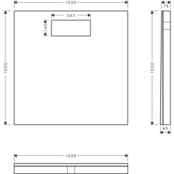 Brodzik podpłytkowy 1000/1000 z zestawem instalacyjnym RainDrain Board HANSGROHE 56256000