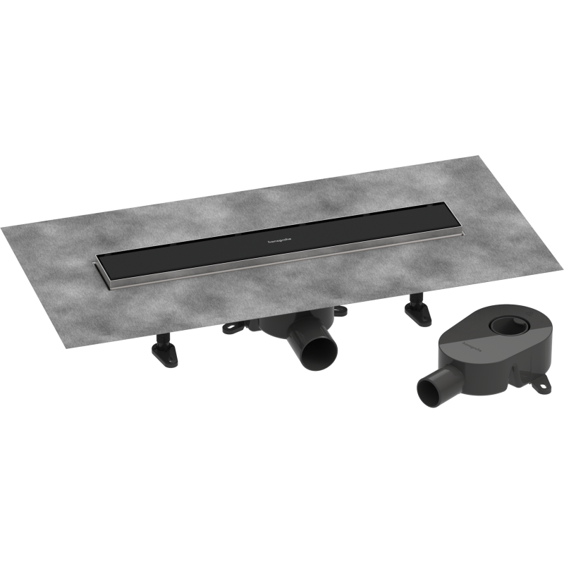 odpływ liniowy 500, ruszt ozdobny/do wyłożenia płytkami, standardowy/niski Czarny Matowy RainDrain Go HANSGROHE 56270670