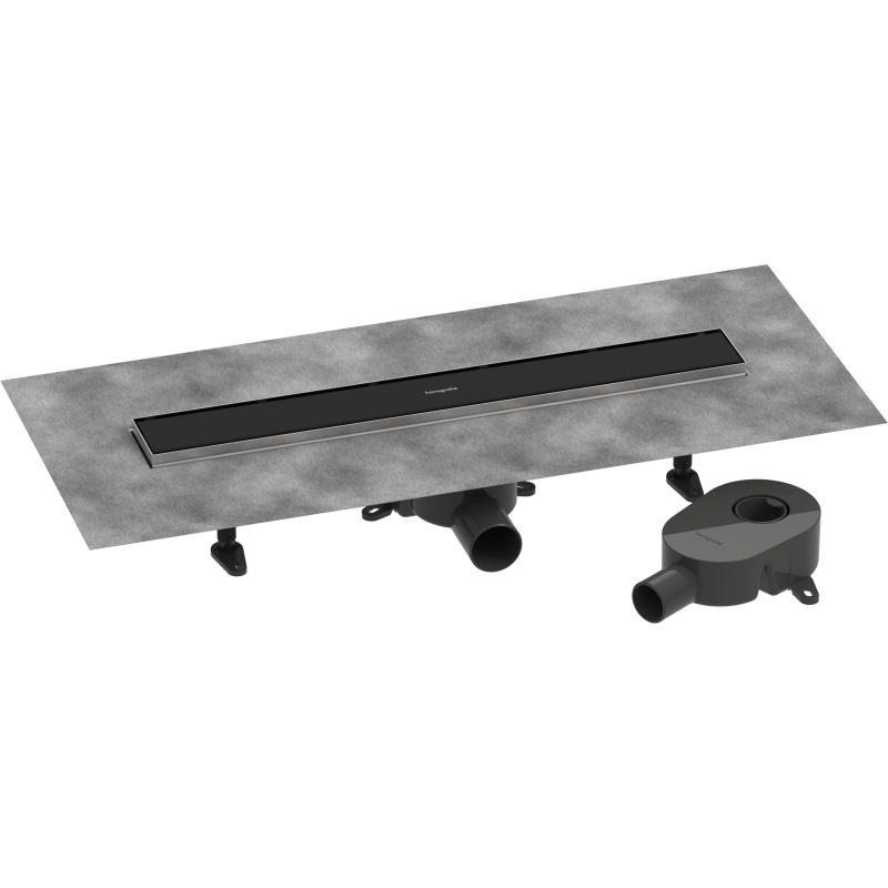 odpływ liniowy 600, ruszt ozdobny/do wyłożenia płytkami, standardowy/niski Czarny Matowy RainDrain Go HANSGROHE 56271670