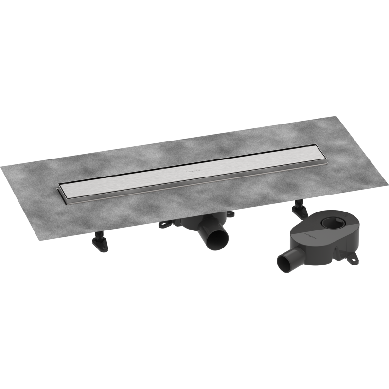 odpływ liniowy 600, ruszt ozdobny/do wyłożenia płytkami, standard/niski Stal Szlachetna brushed RainDrain Go HANSGROHE 56271800