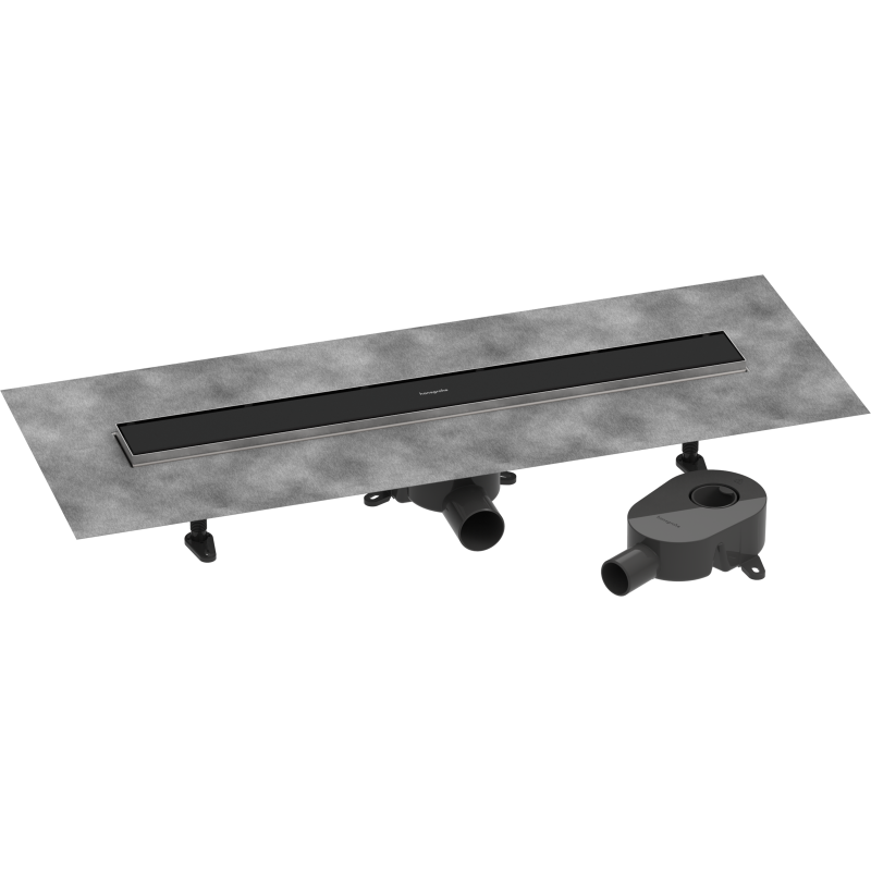 odpływ liniowy 700, ruszt ozdobny/do wyłożenia płytkami, standardowy/niski Czarny Matowy RainDrain Go HANSGROHE 56272670