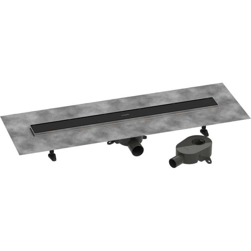 odpływ liniowy 800, ruszt ozdobny/do wyłożenia płytkami, standardowy/niski Czarny Matowy RainDrain Go HANSGROHE 56273670