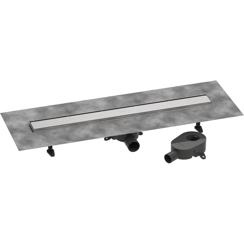 odpływ liniowy 800, ruszt ozdobny/do wyłożenia płytkami, standard/niski Stal Szlachetna brushed RainDrain Go HANSGROHE 56273800