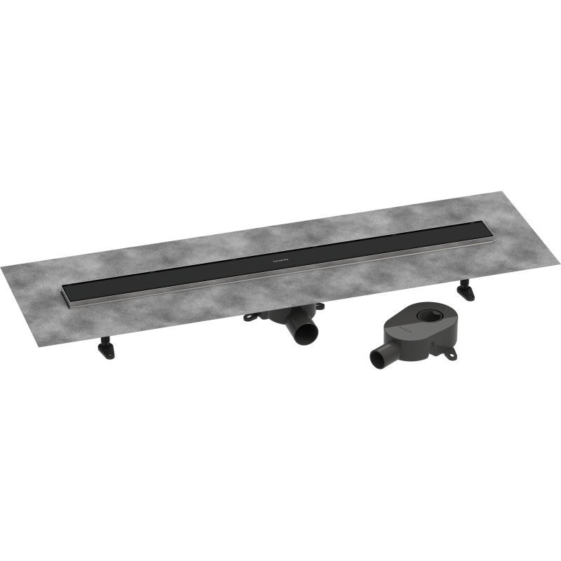 odpływ liniowy 900, ruszt ozdobny/do wyłożenia płytkami, standardowy/niski Czarny Matowy RainDrain Go HANSGROHE 56274670