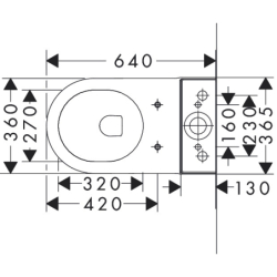 Miska kompaktowa WC 640, przyścienna, odpływ poziomy/pionowy, AquaChannel Flush Biały EluPura Original S HANSGROHE 60135450