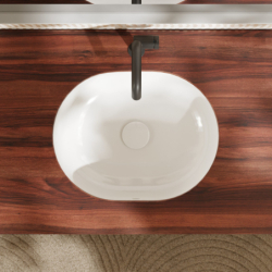 Umywalka podblatowa 450/350 bez otworu na baterię, z przelewem Biały Xuniva U HANSGROHE 60153450