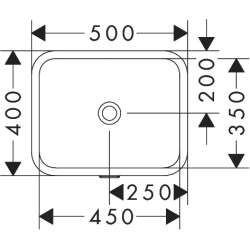 Umywalka podblatowa 450/350 bez otworu na baterię, z przelewem Biały Xuniva Q HANSGROHE 60154450