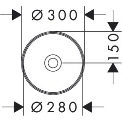 Umywalka nablatowa 300/300 bez otworu na baterię, bez przelewu Biały Xuniva S HANSGROHE 60163450