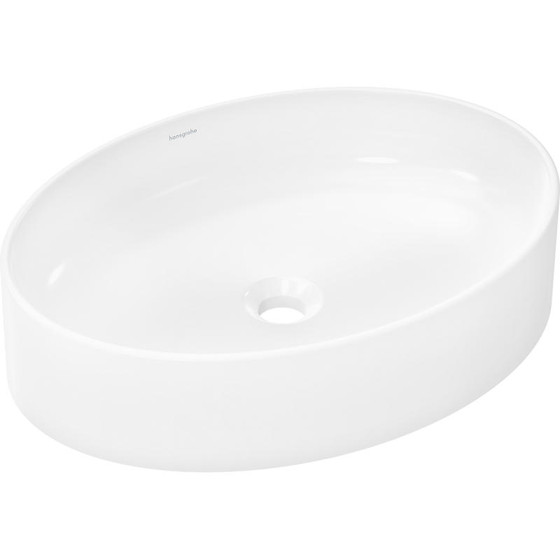 Umywalka nablatowa 550/400 bez otworu na baterię, bez przelewu Biały Xuniva D HANSGROHE 60165450