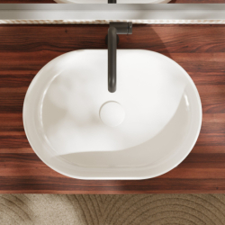 Umywalka nablatowa 550/400 bez otworu na baterię, bez przelewu Biały Xuniva U HANSGROHE 60166450