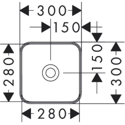 Umywalka nablatowa 300/300 bez otworu na baterię, bez przelewu Biały Xuniva Q HANSGROHE 60167450