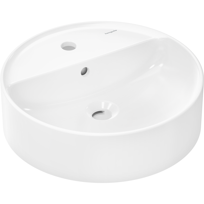 Umywalka nablatowa 450/450 z otworem na baterię, z przelewem Biały Xuniva S HANSGROHE 60169450