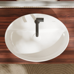 Umywalka nablatowa 600/450 z otworem na baterię, z przelewem Biały Xuniva D HANSGROHE 60170450