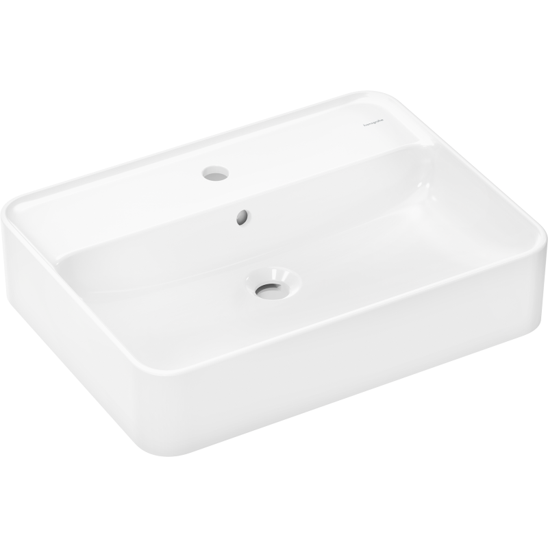 Umywalka nablatowa 600/450 z otworem na baterię, z przelewem Biały Xuniva Q HANSGROHE 60172450