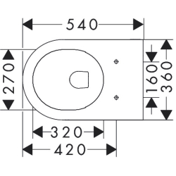 Miska wisząca WC 540, bezkołnierzowa AquaFall Flush Biały EluPura S HANSGROHE 60193450
