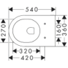 Miska wisząca WC 540, bezkołnierzowa AquaFall Flush Biały EluPura S HANSGROHE 60193450