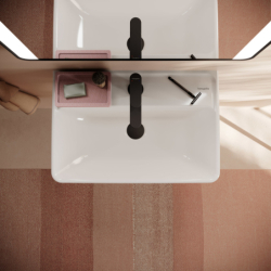 Umywalka wisząca Compact 550/370 z otworem na baterię, z przelewem Biały Xanuia Q HANSGROHE 60209450