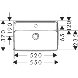 Umywalka wisząca Compact 550/370 z otworem na baterię, bez przelewu Biały Xanuia Q HANSGROHE 60211450