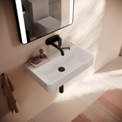 Umywalka wisząca Compact 600/370 bez otworu na baterię, bez przelewu Biały Xanuia Q HANSGROHE 60216450