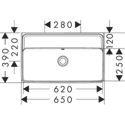 Umywalka wisząca Compact 650/390 bez otworu na baterię, z przelewem Biały Xanuia Q HANSGROHE 60218450
