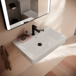 Umywalka wisząca 700/480 z otworem na baterię, z przelewem Biały Xanuia Q HANSGROHE 60221450