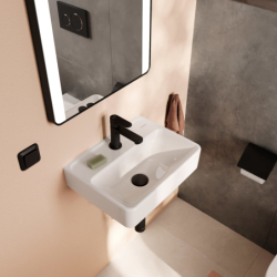 Mała umywalka wisząca 450/340 z otworem na baterię, bez przelewu Biały Xanuia Q HANSGROHE 60230450