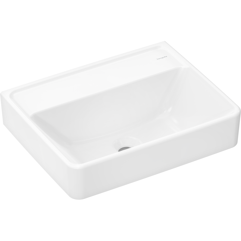 Mała umywalka wisząca 500/390 bez otworu na baterię, bez przelewu Biały Xanuia Q HANSGROHE 60234450