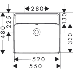 Umywalka wisząca 550/480 bez otworu na baterię, z przelewem Biały Xanuia Q HANSGROHE 60235450
