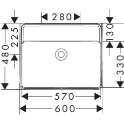 Umywalka wisząca 600/480 bez otworu na baterię, bez przelewu Biały Xanuia Q HANSGROHE 60242450