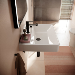 Umywalka wisząca 650/480 z otworem na baterię, bez przelewu Biały Xanuia Q HANSGROHE 60246450
