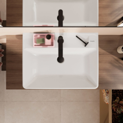 Umywalka wpuszczana w blat 650/480, szlifowana z otworem na baterię, z przelewem Biały Xanuia Q HANSGROHE 60252450