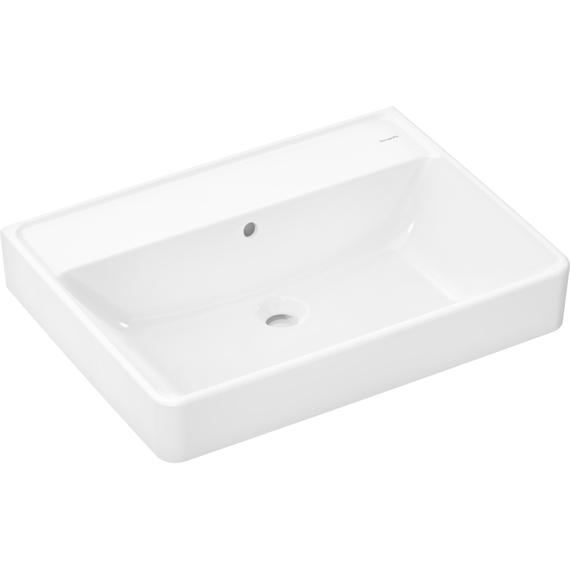 Umywalka wpuszczana w blat 650/480, szlifowana bez otworu na baterię, z przelewem Biały Xanuia Q HANSGROHE 60254450