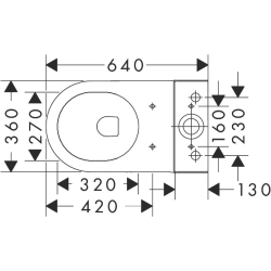 Miska kompaktowa WC 640, przyścienna, odpływ poziomy, AquaChannel Flush Biały EluPura Original S HANSGROHE 60265450