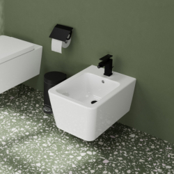 Bidet wiszący 540 z otworem na baterię, z przelewem Biały EluPura Q HANSGROHE 60280450