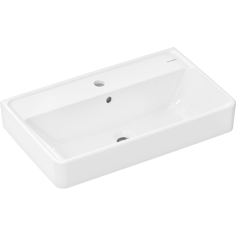 Umywalka wisząca Compact 650/390 z otworem na baterię, z przelewem Biały Xanuia Q HANSGROHE 60617450