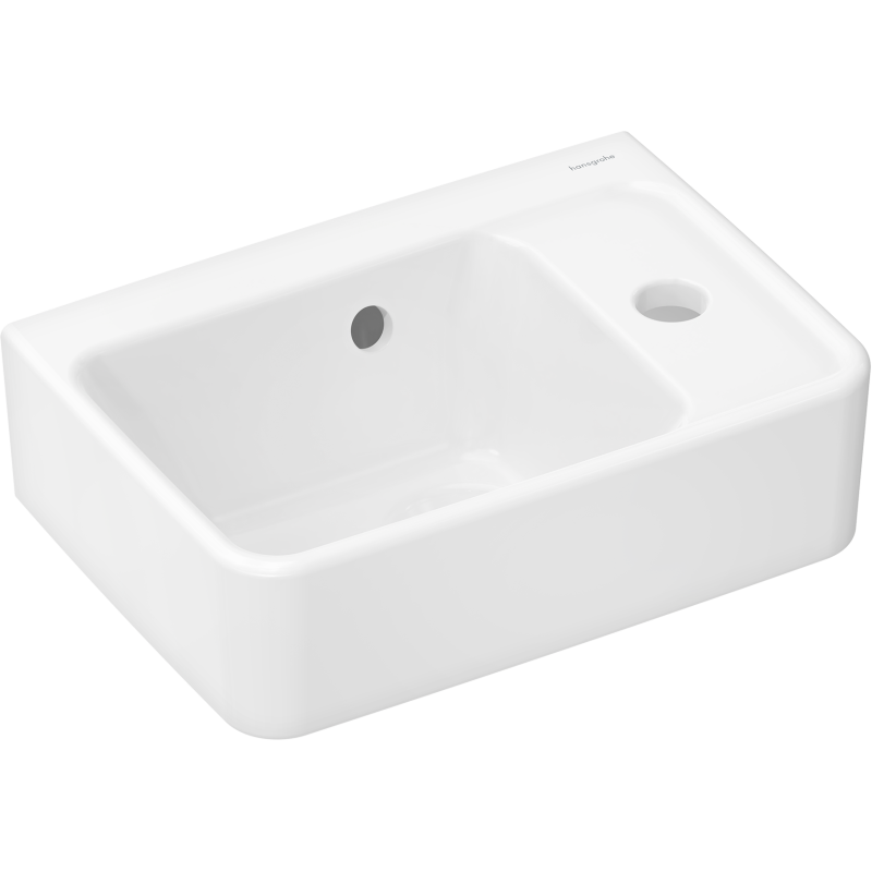 Mała Umyw. wisząca z półka 360/250 z otworem na baterię, z przelewem, SmartClean Biały Xanuia Q HANSGROHE 61006450