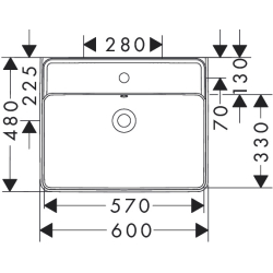 Umywalka wisząca 600/480 z otworem na baterię, z przelewem, SmartClean Biały Xanuia Q HANSGROHE 61010450