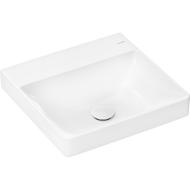 Mała umywalka wisząca 500/480 bez otworu na baterię, bez przelewu, SmartClean Biały Xelu Q HANSGROHE 61013450