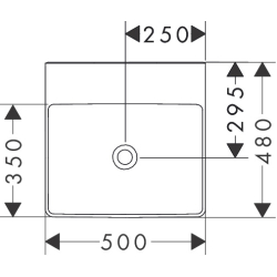 Mała Umywalka wpuszczana 500/480, szlifowana bez otworu na baterię, bez przelewu, SmartClean Biały Xelu Q HANSGROHE 61015450