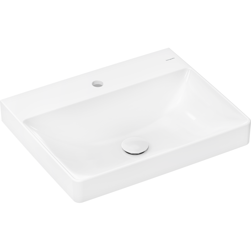 Umywalka wpuszczana w blat 600/480, szlifowana z otworem na baterię, bez przelewu, SmartClean Biały Xelu Q HANSGROHE 61018450