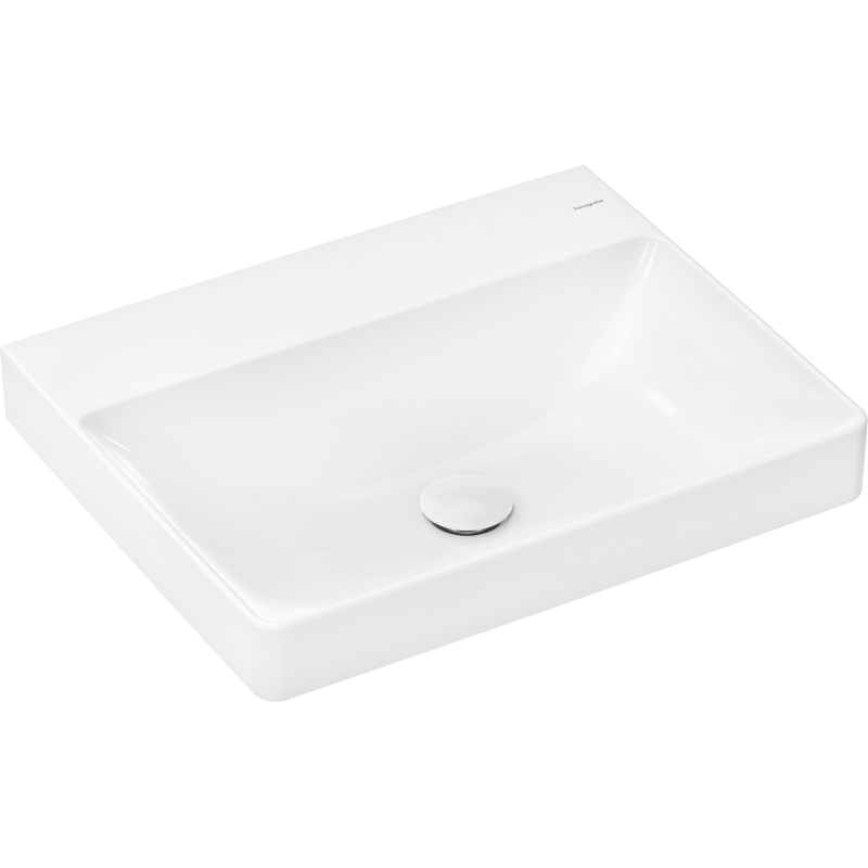 Umywalka wpuszczana w blat 600/480, szlifowana bez otworu na baterię, bez przelewu, SmartClean Biały Xelu Q HANSGROHE 61019450