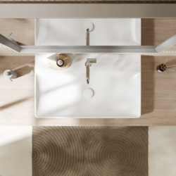 Umywalka wpuszczana w blat 800/480, szlifowana z otworem na baterię, bez przelewu, SmartClean Biały Xelu Q HANSGROHE 61022450