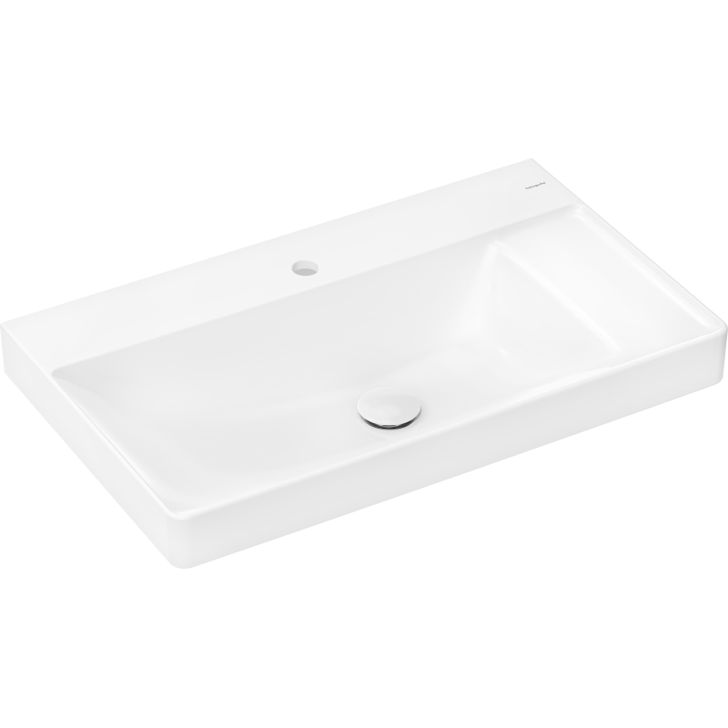 Umyw. wisząca z półką po prawej stronie 800/480 z otworem na baterię, bez przelewu, SmartClean Biały Xelu Q HANSGROHE 61024450
