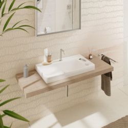 Umyw. wpuszczana z półką 800/480, szlifowana z 2 otw.i na baterię, bez przel., SmartClean Biały Xelu Q HANSGROHE 61028450