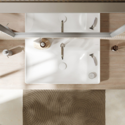 Umyw. wpuszczana z półką 800/480, szlifowana z 2 otw.i na baterię, bez przel., SmartClean Biały Xelu Q HANSGROHE 61028450